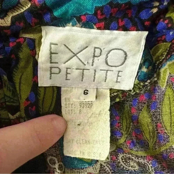 Vintage floral/paisley printed midi dress with long sleeves size 6 - Picture 8 of 9